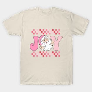 Joy Santa Pink Christmas T-Shirt